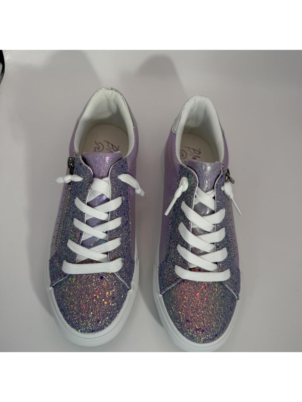 Blowfish Malibu Perfect-K Puglrsmth Purple Glitter Lace-Up Sneakers Size 5 M Zip